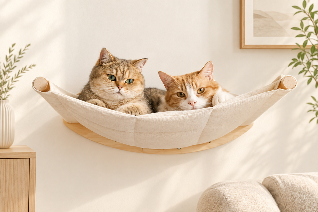 Solid Wood Wall-Mounted Cat Hammock