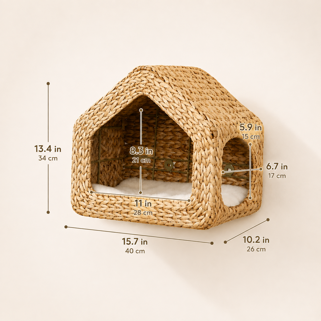 Wall-Mounted Woven Cat Hideaway
