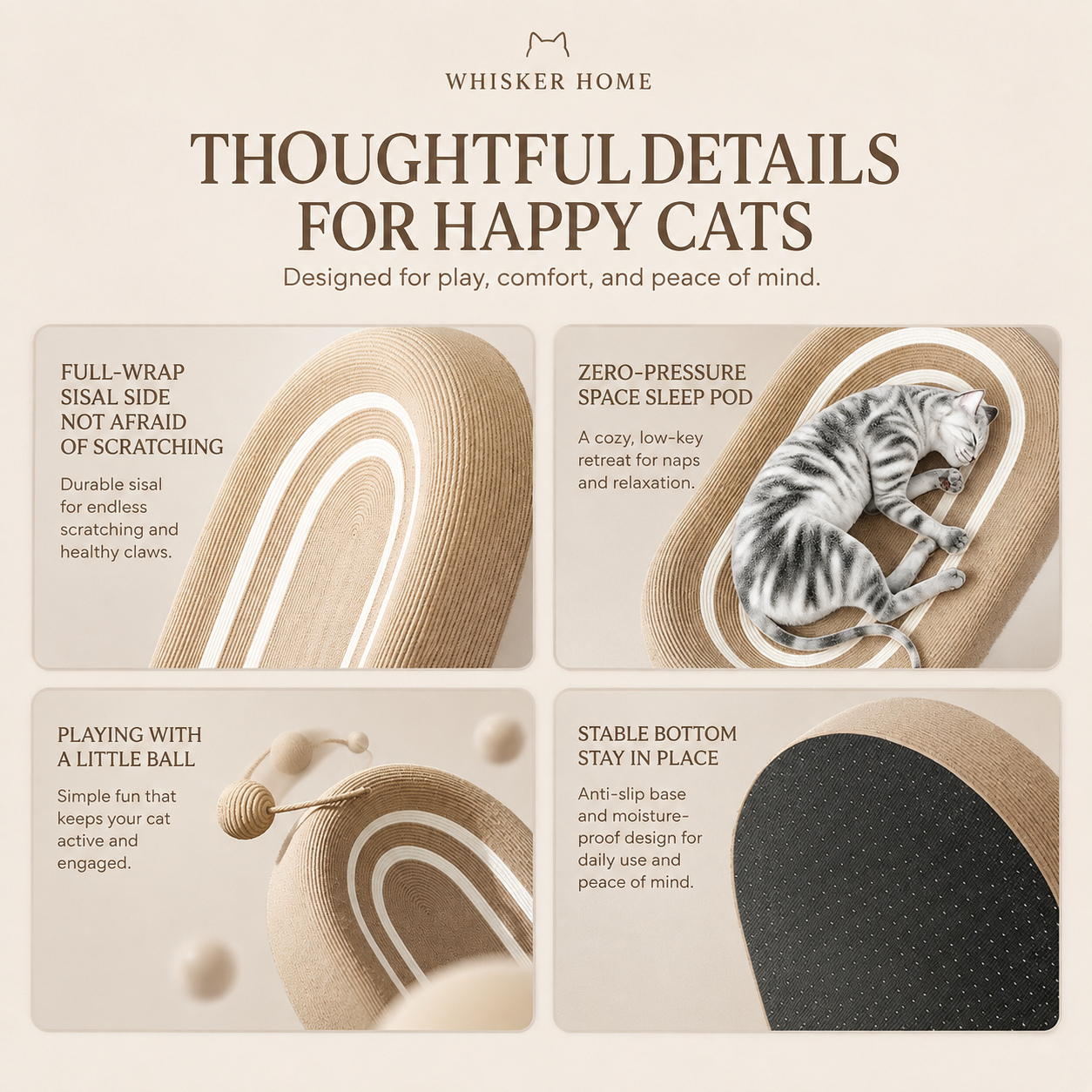 Oval Sisal Cat Scratching Lounge
