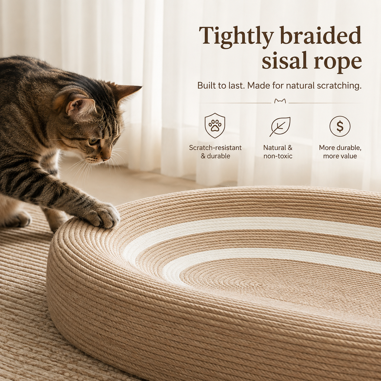 Oval Sisal Cat Scratching Lounge
