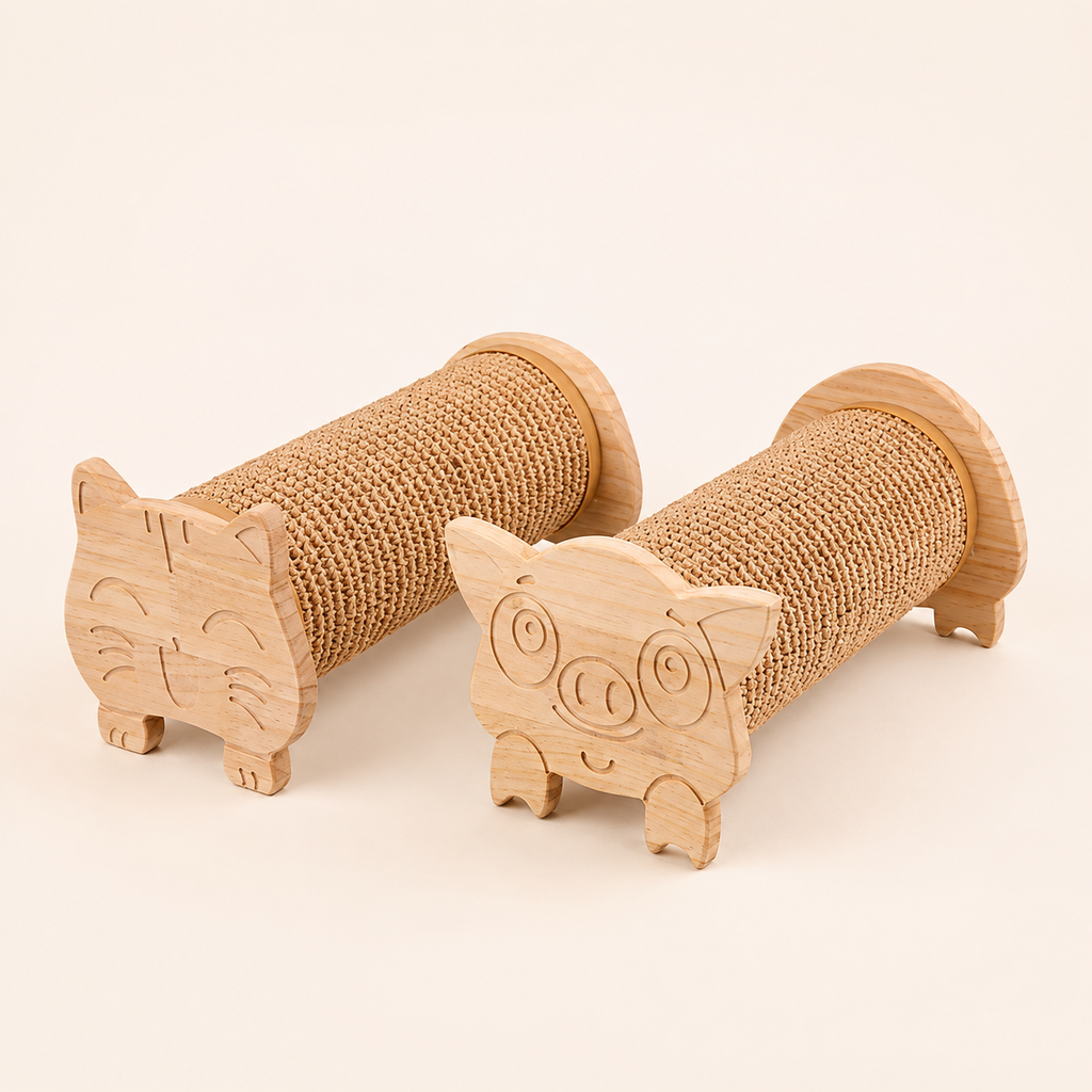 Solid Wood Sisal Cat Scratching Roller