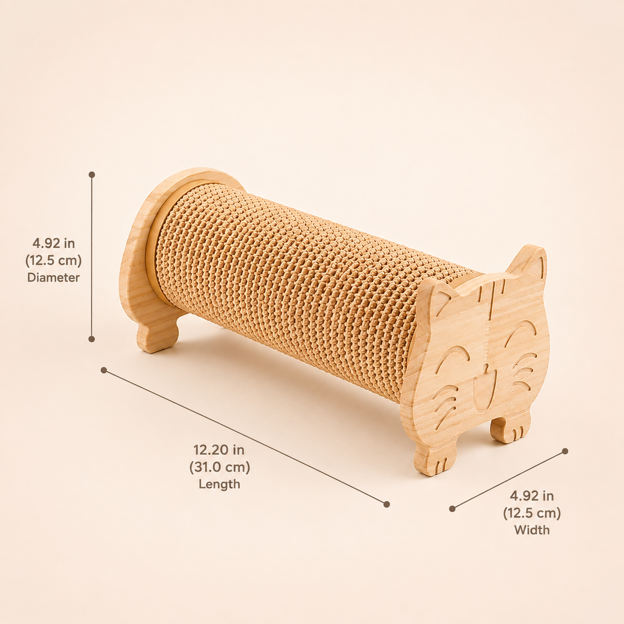 Solid Wood Sisal Cat Scratching Roller