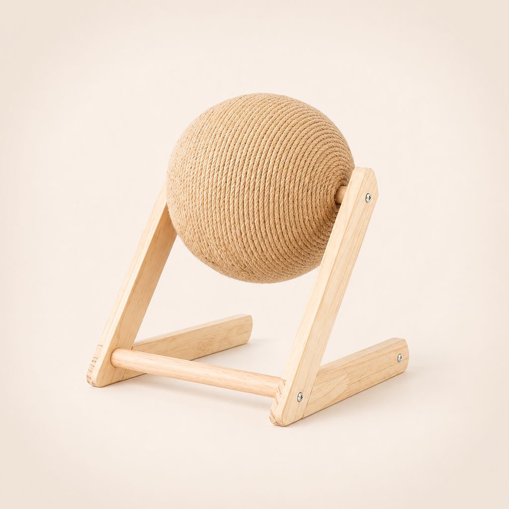 Wooden Sisal Cat Scratching Ball