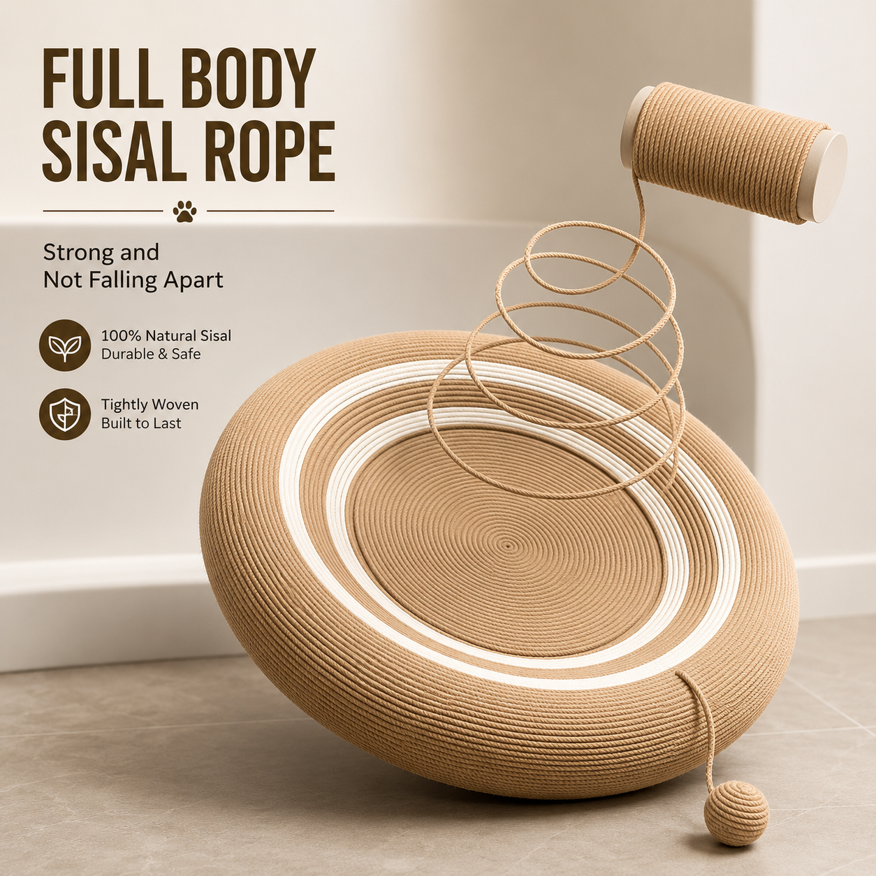 Round Sisal Cat Scratching Lounge