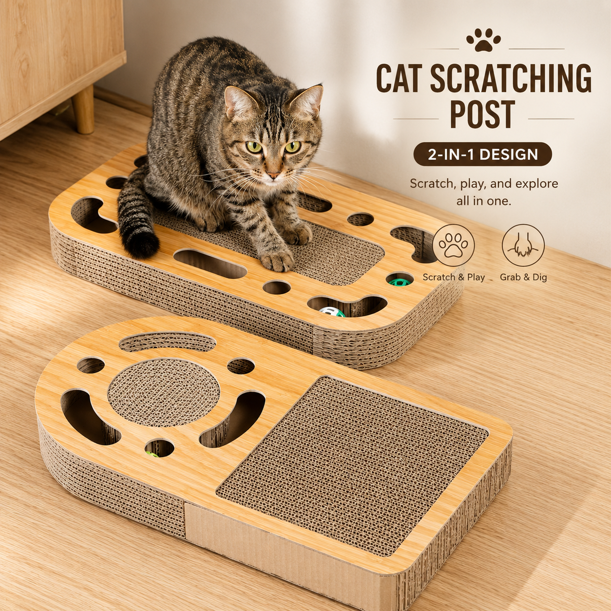 Interactive Cat Scratching Board
