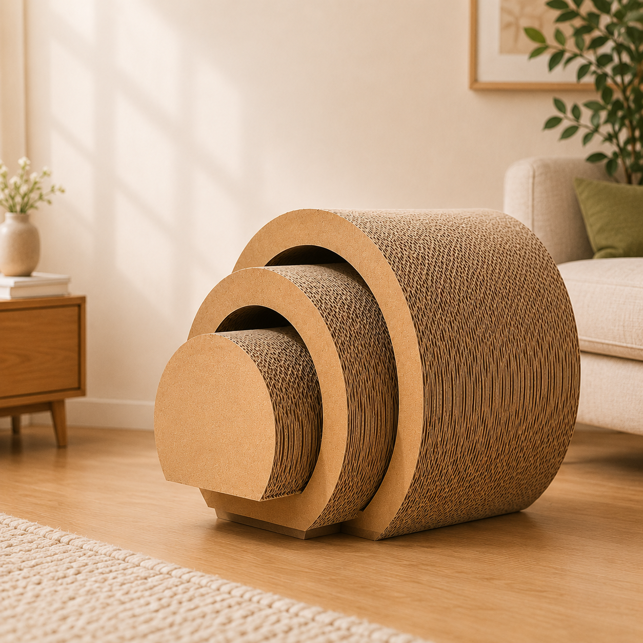 Interactive Cardboard Cat Scratching Tunnel