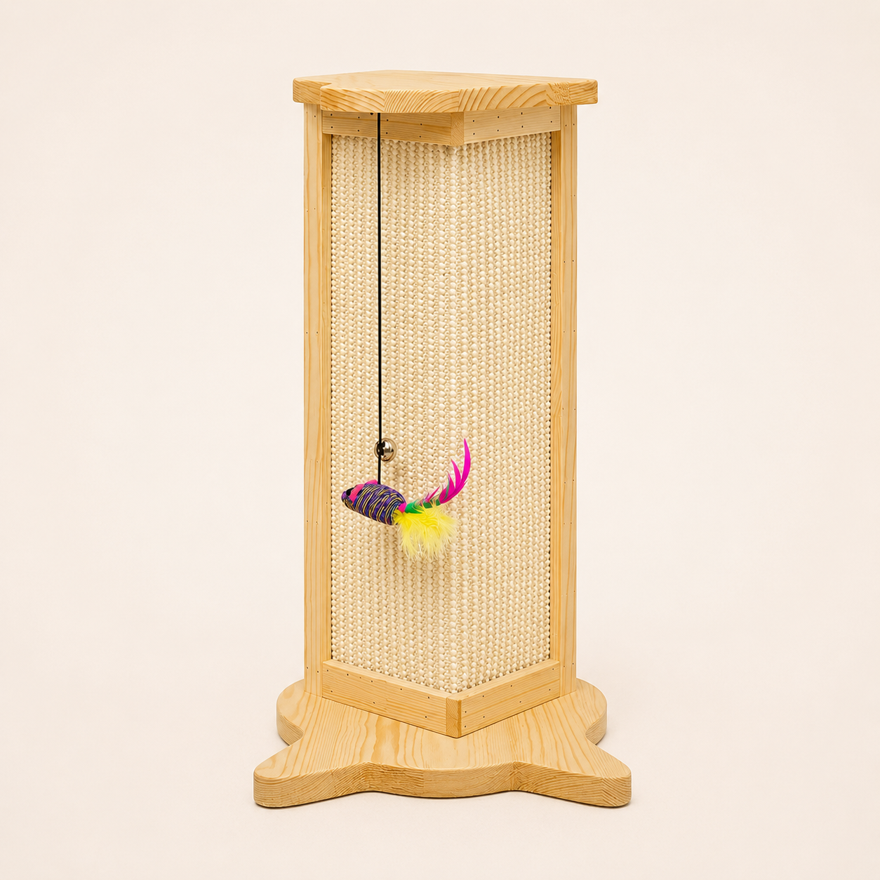 Solid Wood Corner Cat Scratching Post